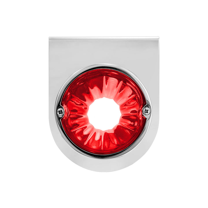 Dual Function Glass Watermelon Light With Stainless Steel Light Bracket Kit With LED Bulb - Red LED/Red Lens
