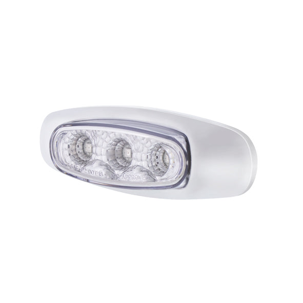 5 LED Reflector Light (Auxiliary/Utility) With Side Ditch Light - Red LED/Clear Lens (Bulk)