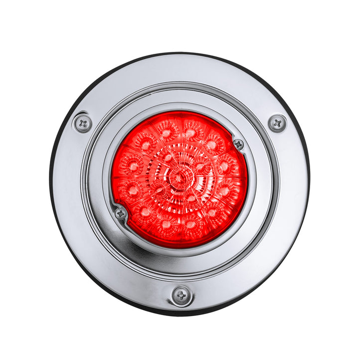 17 LED Dual Function Watermelon Reflector Light Sleeper Bunk Kit With 304 Stainless Steel Bezel - Red LED/Red Lens