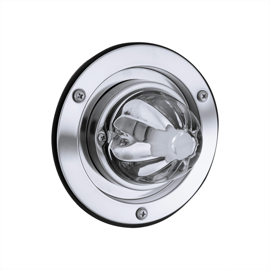 Dual Function Glass Watermelon Sleeper Bunk Kit With 304 Stainless Steel Bezel &amp; LED Bulb - Clear Lens/Amber LED