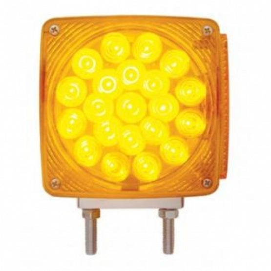 45 LED Double Stud Double Face Turn Signal Light (Passenger) - Amber &amp; Red LED/Amber &amp; Red Lens