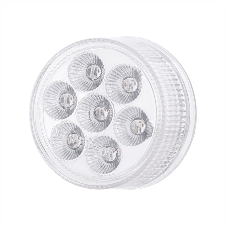 7 LED 2" Round Double Fury Light (Clearance/Marker) - Amber &amp; Blue LED/Clear Lens