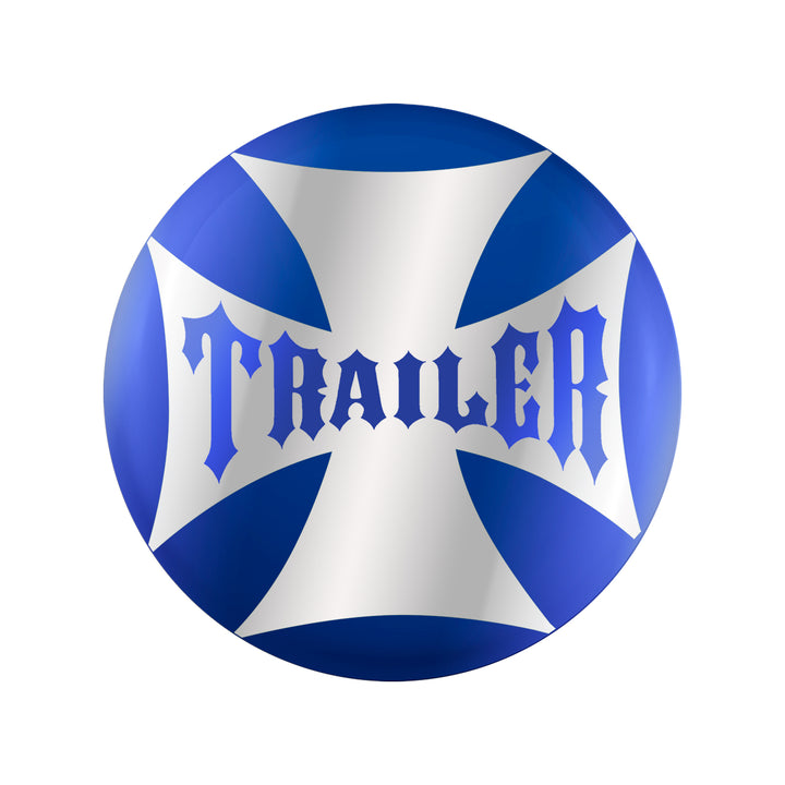 "Trailer" Maltese Cross Air Valve Knob Candy Color Sticker Only - Indigo Blue