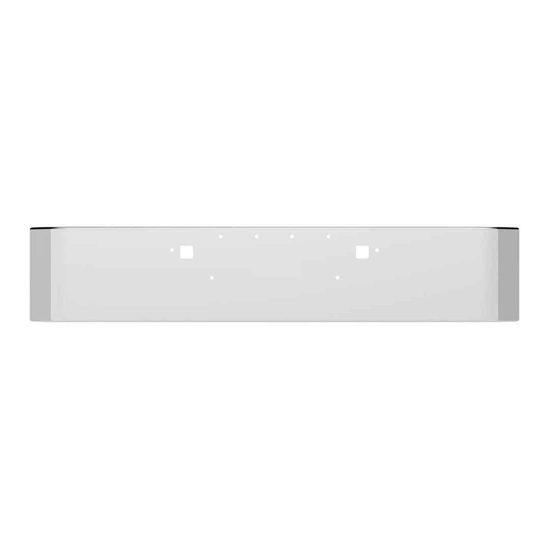 Stainless Steel Clad Aluminum Bumper For 2008-2023 Peterbilt 389 - Curved Ends