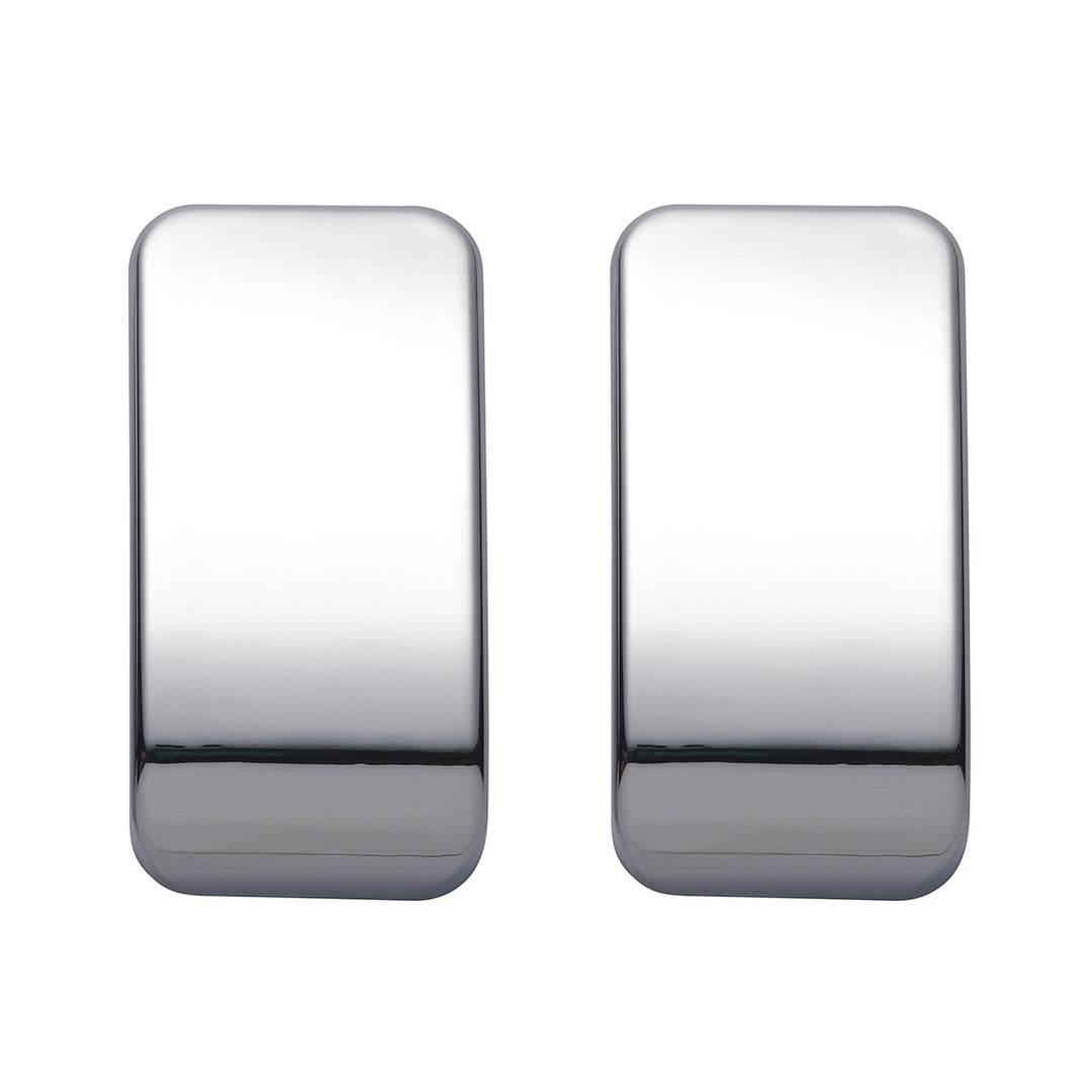 Chrome Plastic Blank Switch Covers For Kenworth T680, T880, W990 (Card Of 2)