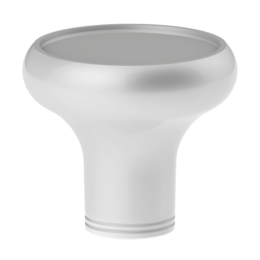 Deluxe Aluminum Screw-On Air Valve Knob With Multi - Color Glossy Tractor Sticker - Pearl White