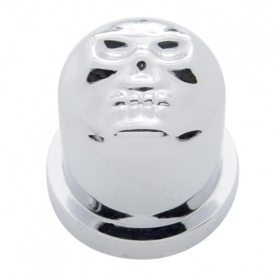 3/4" x 7/8" Chrome Plastic Skull Nut Cover, Push-On Style (10-Pack)