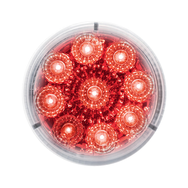 9 LED 2" Round Reflector Light (Clearance/Marker) - Red LED/Clear Lens