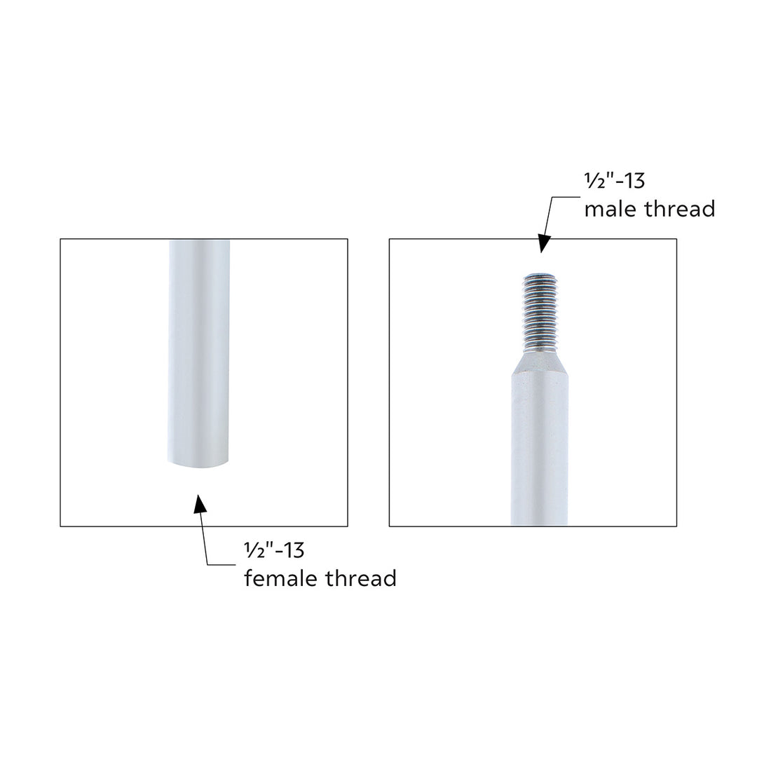 18" Shifter Shaft Extension - Liquid Silver