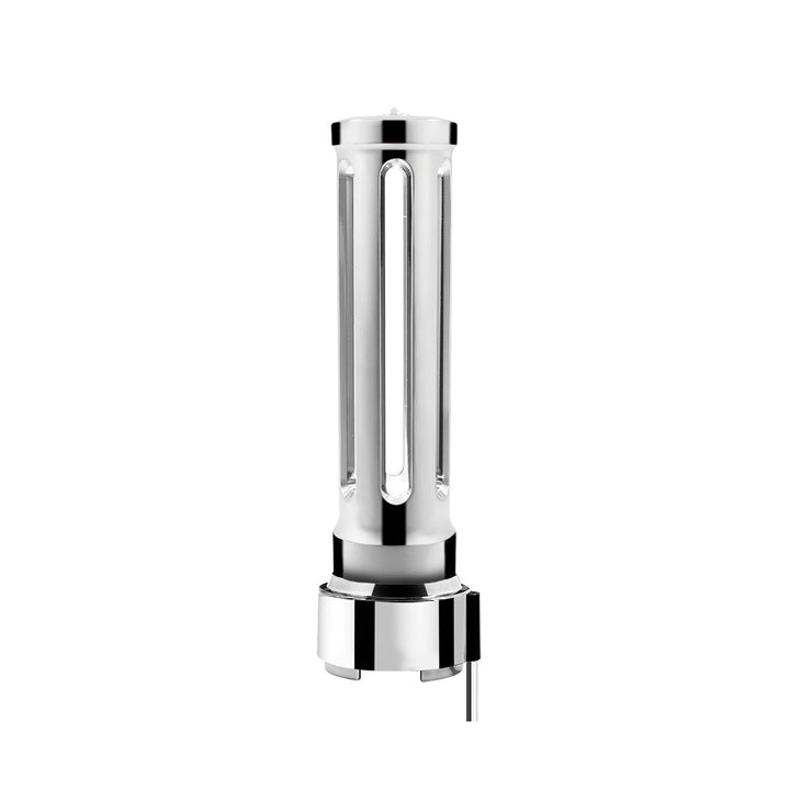Thread-On Chrome Sonoma Style Gearshift Knob With LED 9/10 Speed Adapter - Clear Crystal/White LED