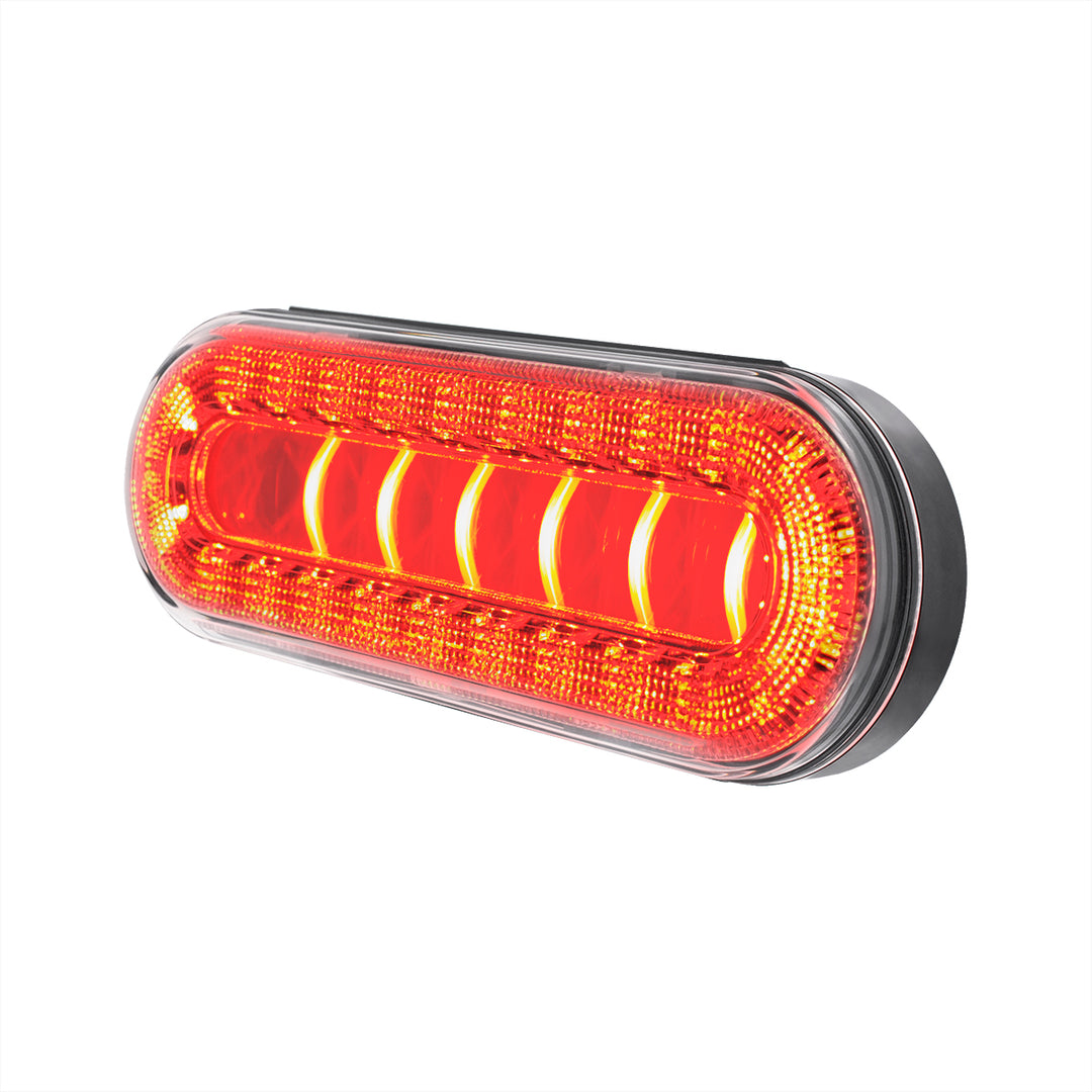 30 LED 6" Oval Lumos Light I - Series (Stop, Turn &amp; Tail) - Red LED/Clear Lens