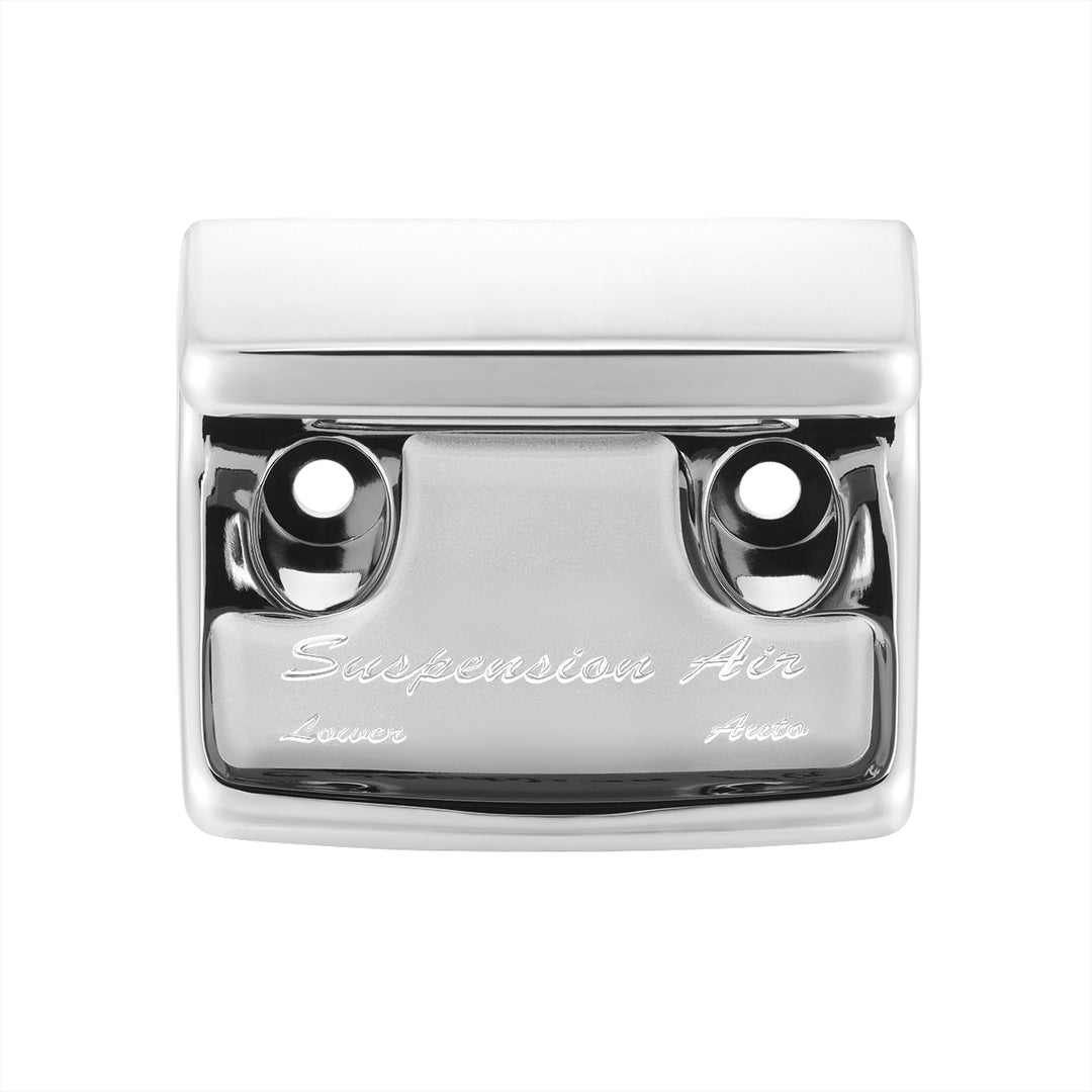 Chrome Plastic Suspension Air Switch Guard With Glossy Sticker For 1990-2010 Freightliner Classic - Silver