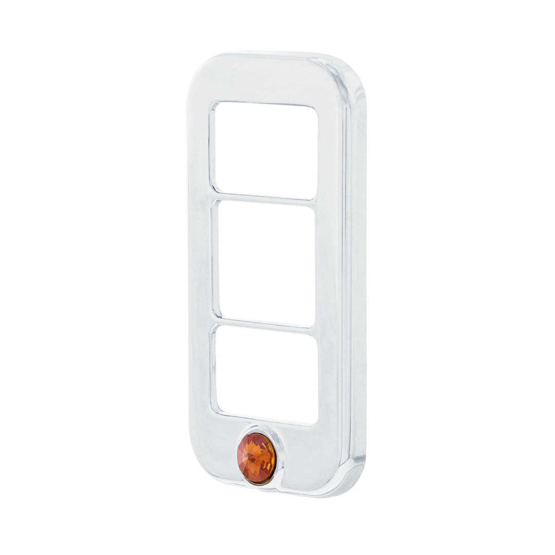 Rocker Switch Cover With 3 Openings &amp; Color Crystal For Freightliner - Copper (3-Pack)