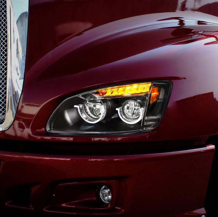 Blackout Full LED Headlight For 2008-2017 Kenworth T660 - Driver