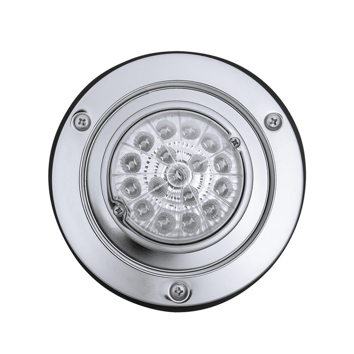 17 LED Dual Function Watermelon Reflector Light Sleeper Bunk Kit With 304 Stainless Steel Bezel - Red LED/Clear Lens