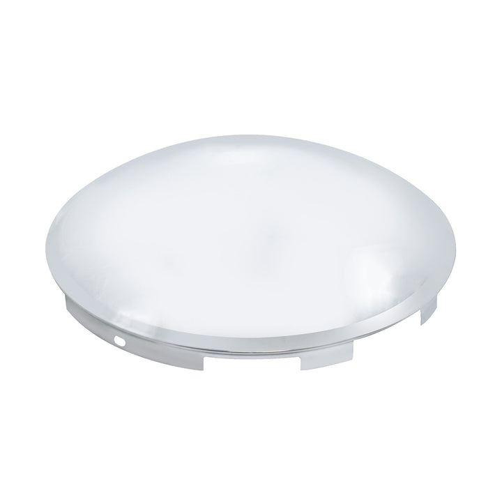 6 Uneven Notched Chrome Dome Front Hubcap - 7/16" Lip