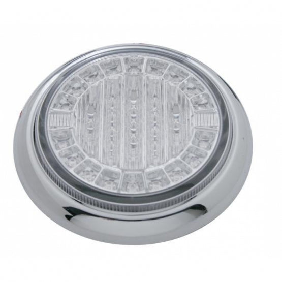 38 LED Euro Style Flange Mount Light (Stop, Turn &amp; Tail) - White LED/Red LED/Clear Lens (Bulk)
