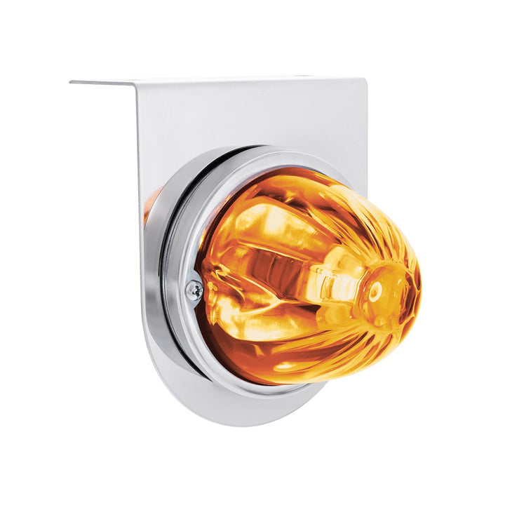 UltraBurst Glass Watermelon Light With Stainless Steel Light Bracket Kit - Amber LED/Clear Lens
