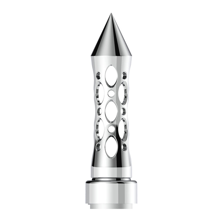 M30 x 3.5 Thread-On Daytona Style Spike Gearshift Knob With 9/10 Speed Adapter - Chrome/Vertical