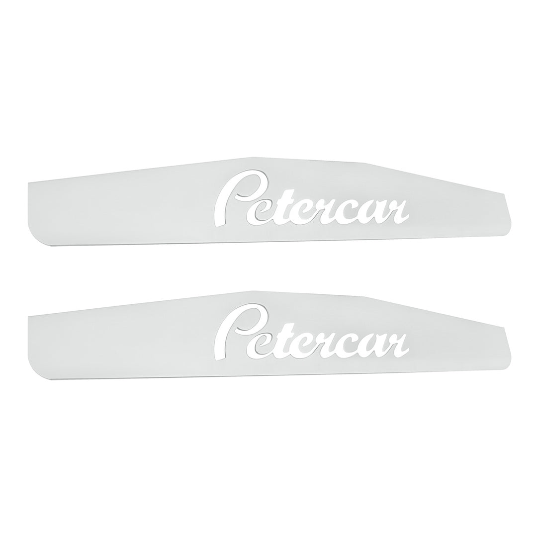 4" x 24" Chrome Petercar Bottom Mud Flap Plate - Welded Stud (Card of 2)