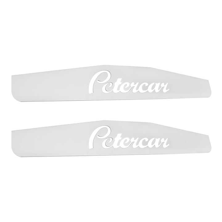 4" x 24" Chrome Petercar Bottom Mud Flap Plate - Welded Stud (Card of 2)