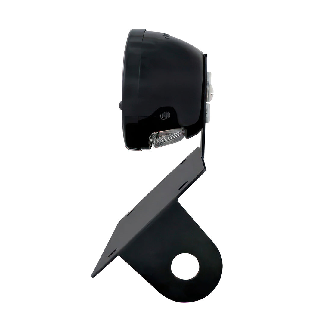 Black 1928 DUO Lamp &amp; Blue Dot Style LED Tail Light Assembly With Horizontal Mounting Bracket For Motorcycle