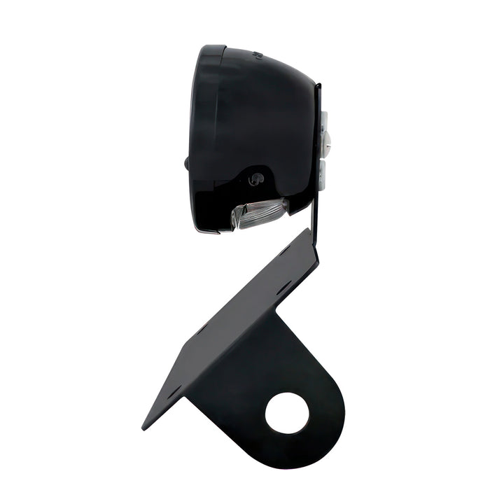 Black 1928 DUO Lamp &amp; Blue Dot Style LED Tail Light Assembly With Horizontal Mounting Bracket For Motorcycle