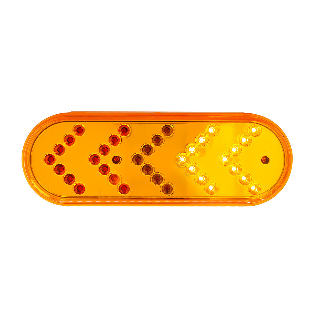 35 LED 6" Reflector Oval Sequential Turn Signal Light - Amber LED/Amber Lens (Bulk)