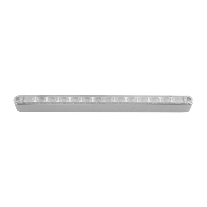 14 LED 12" Auxiliary Warning Light Bar With Bezel - Amber LED/Clear Lens