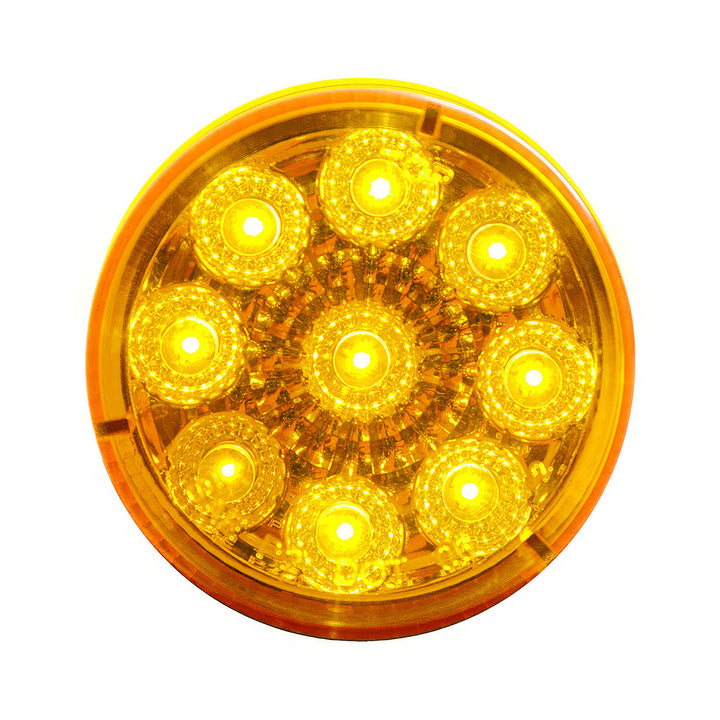 9 LED 2" Round Reflector Light (Clearance/Marker) - Amber LED/Amber Lens