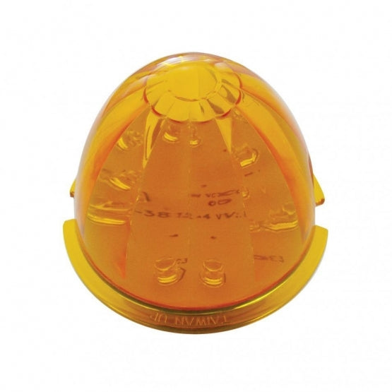 Fog Light Cover With 17 Amber LED Watermelon Light &amp; Visor For 2007-17 KW T660 - Driver - Amber Lens