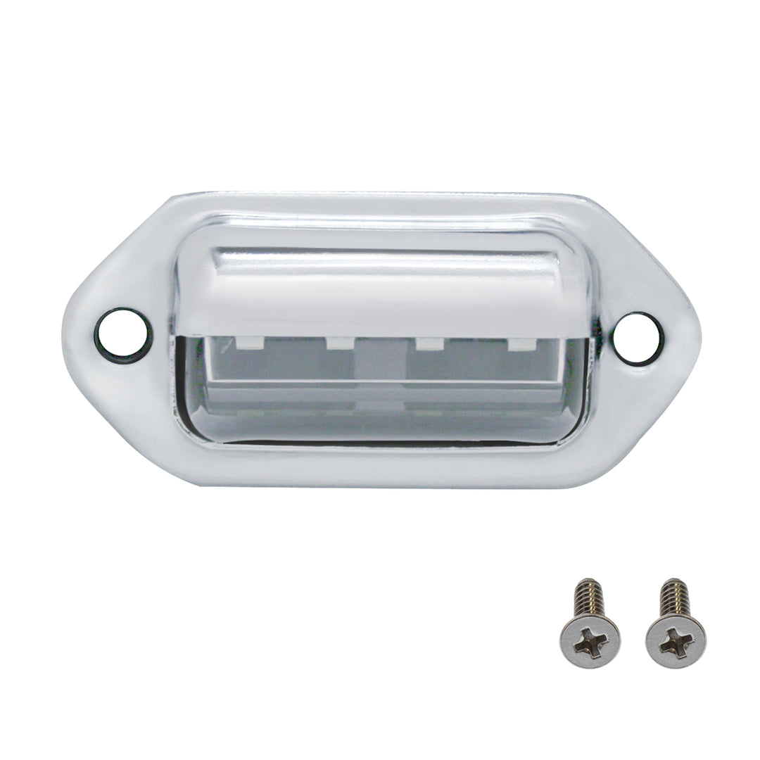 4 White LED Chrome License Plate Light/Utility Light (Bulk)
