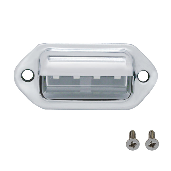 4 White LED Chrome License Plate Light/Utility Light (Bulk)