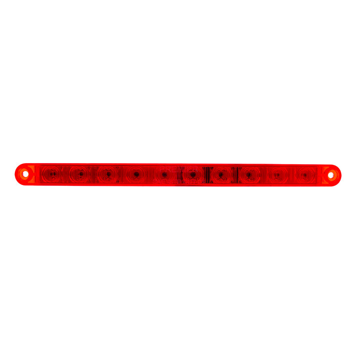 10 LED 9" Split Turn Function Light Bar - Red LED/Red Lens (Bulk)