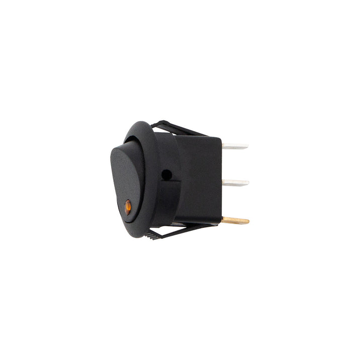 Amber LED Round Rocker 10 Amp 12V On/Off 1/2" Dia. 1 Pc.