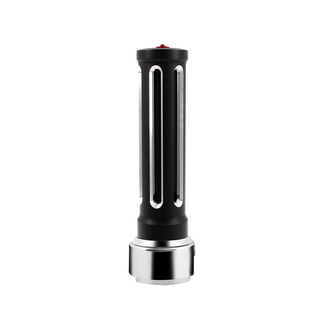 Thread-On Matte Black Sonoma Style Gearshift Knob With LED 13/15/18 Speed Adapter - Red Crystal/Red LED