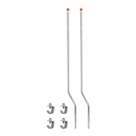 Stainless Bumper Guide Kit With Skull Lens Top - Amber Lens (Pair)