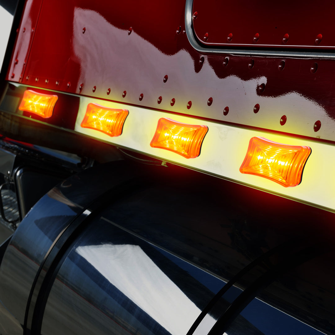 3 LED Rectangular Clearance/Marker Light - Amber LED/Amber Lens