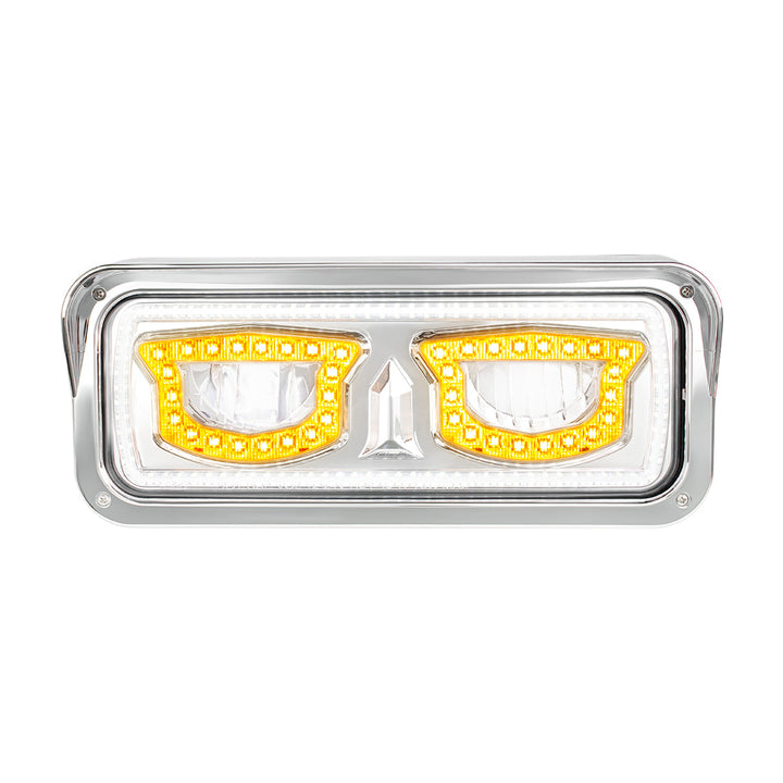 High Power Chrome LED Headlight With Turn Signal And Position Light - Passenger