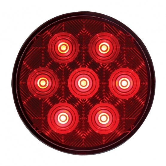 7 LED 4" Round Competition Series Light (Stop, Turn &amp; Tail) - Red LED/Red Lens (Bulk)