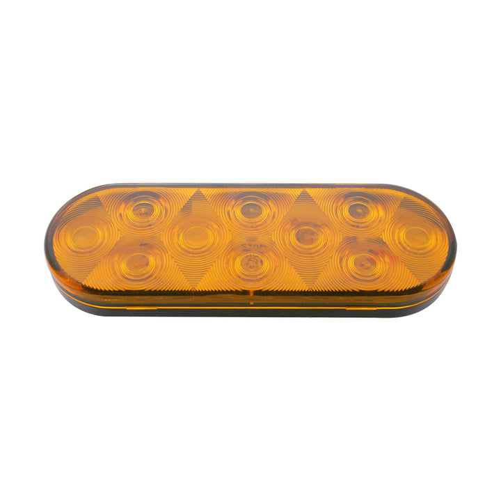 10 LED 6" Oval Turn Signal Light - Amber LED/Amber Lens
