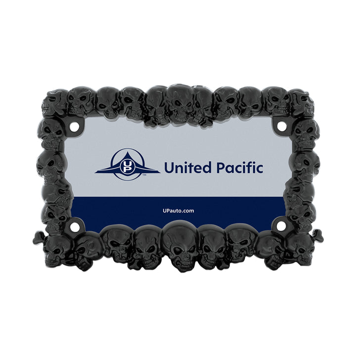Skull Motorcycle License Plate Frame - Black