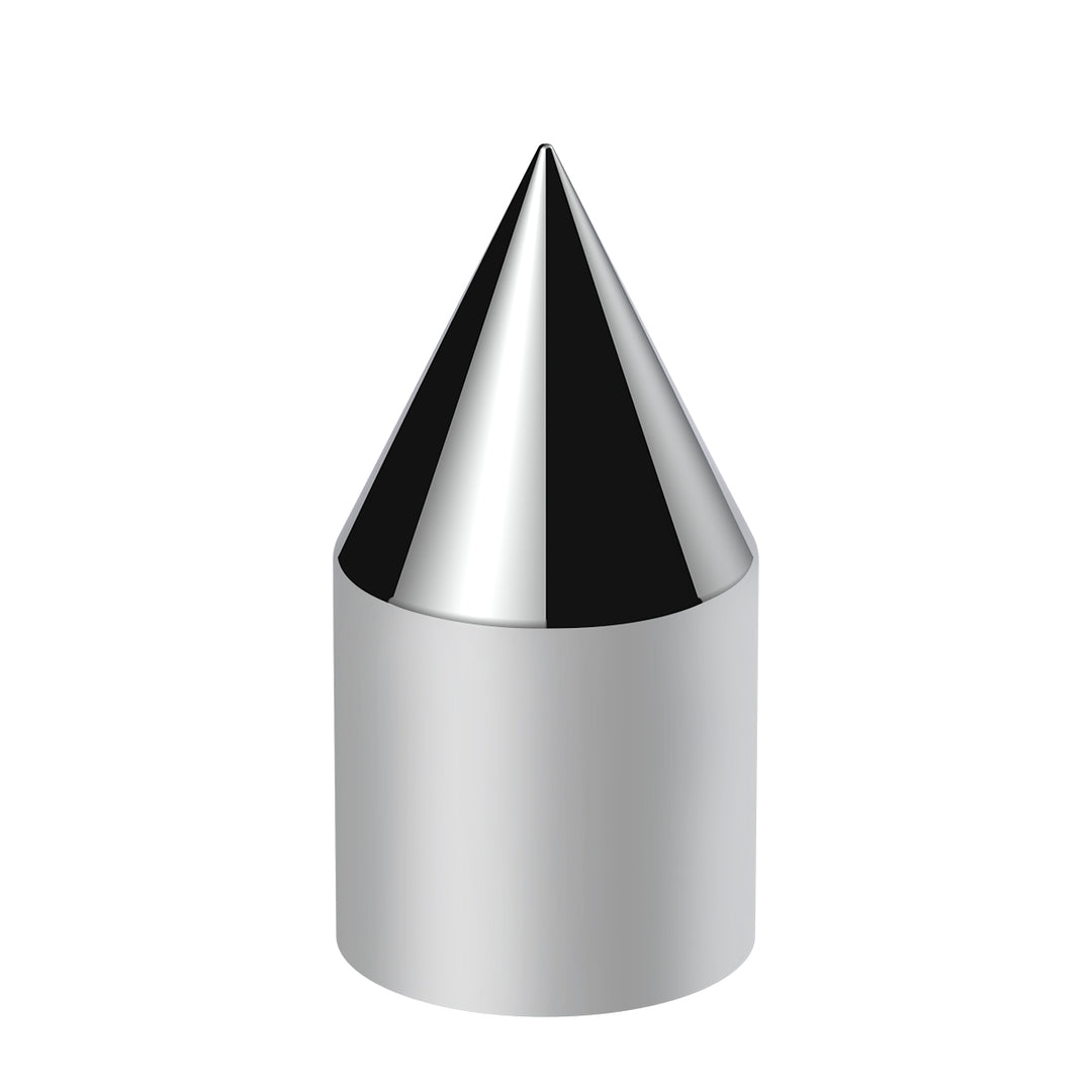 1-1/8" x 2-13/16" Chrome Plastic Spike Nut Covers - Push-On (Color Box Of 10)