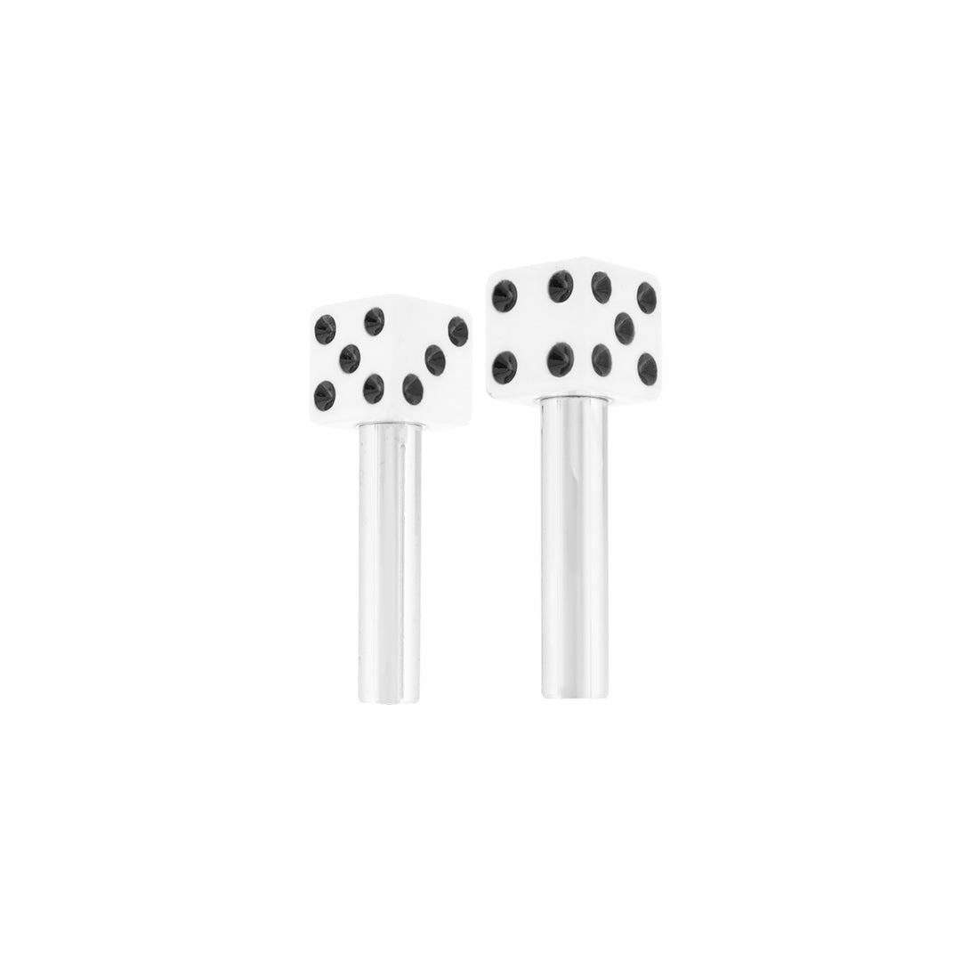 Dice Door Lock Knobs - White (2Pc/Set)