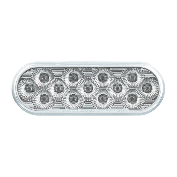 13 LED 6" Oval Double Fury Light (Turn Signal) - Amber &amp; Green LED/Clear Lens