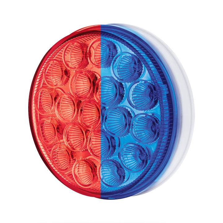 19 LED 4" Round Double Fury Light (Stop &amp; Turn) - Red &amp; Blue LED/Clear Lens