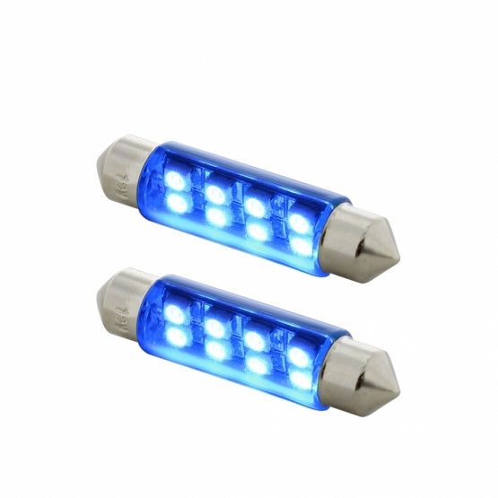 8 SMD High Power Micro LED 211 - 2 Dome Light Bulb - Blue (2-Pack)