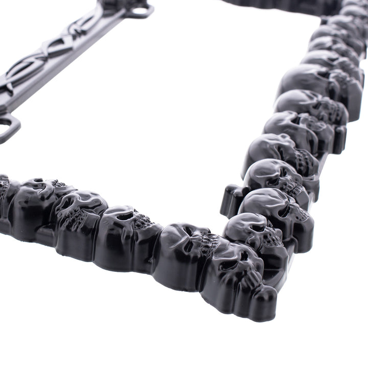 Skull License Plate Frame - Black