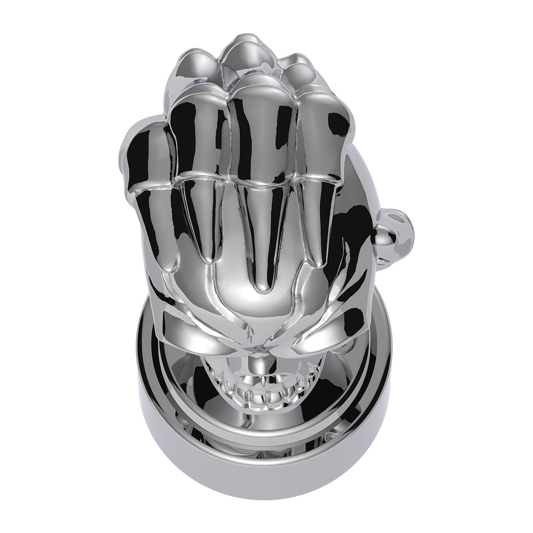 Thread-On Skull Gearshift Knob With 9/10 Speed Adapter - Chrome