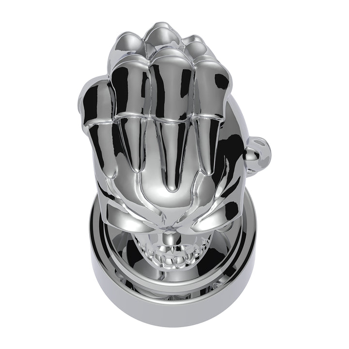 Thread-On Skull Gearshift Knob With 9/10 Speed Adapter - Chrome